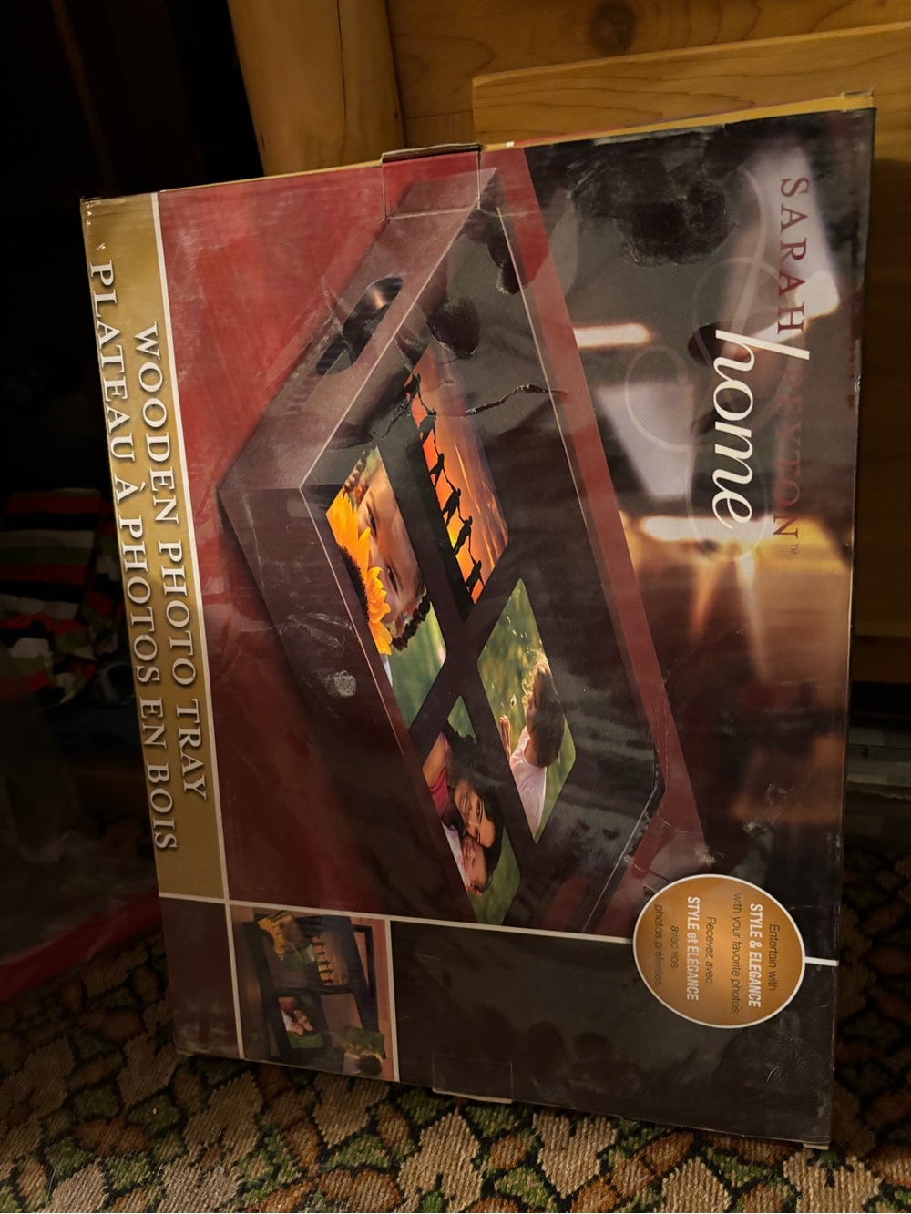 Sarah Coventry Wooden Photo Tray - Dark Brown